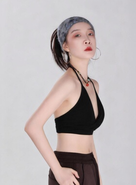 纪小白205一体肌欧美性感风运动风露背吊带不限季节法式百搭