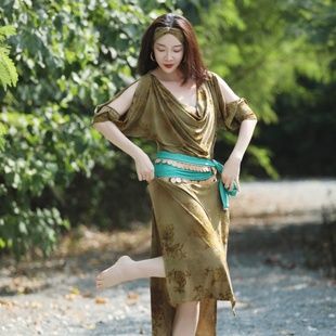 练功服秋冬轻奢 肚皮舞东方舞民俗袍子套装 纪小白 尼罗月痕袍