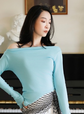 纪小白原创莫代尔不规则秋冬上衣通勤肚皮舞东方舞日常单品显瘦