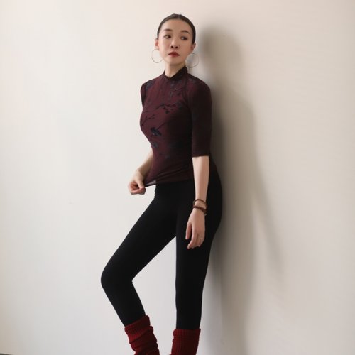 纪小白五分袖修身打底T恤打底衫