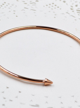 日韩简约钢钉钛钢玫瑰金女款手环