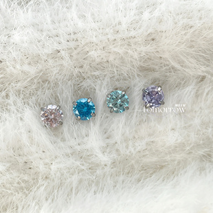 明日见｜超闪圆锆耳骨钉钛钢钛合金耳骨耳蜗钉养耳洞耳饰女绝美