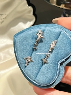 明日见|百变星芒 气质感银色星芒耳扣女精致小巧显气质耳饰