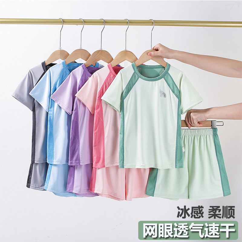 夏季儿童短袖短裤速干运动套装