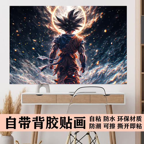 新品装饰贴画定制墙贴门贴纸动漫龙珠卡通贴膜自粘画遮丑壁画h628