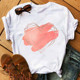 Pink Love Heart T shirt  2020年夏季新款粉色爱心印花情侣T恤