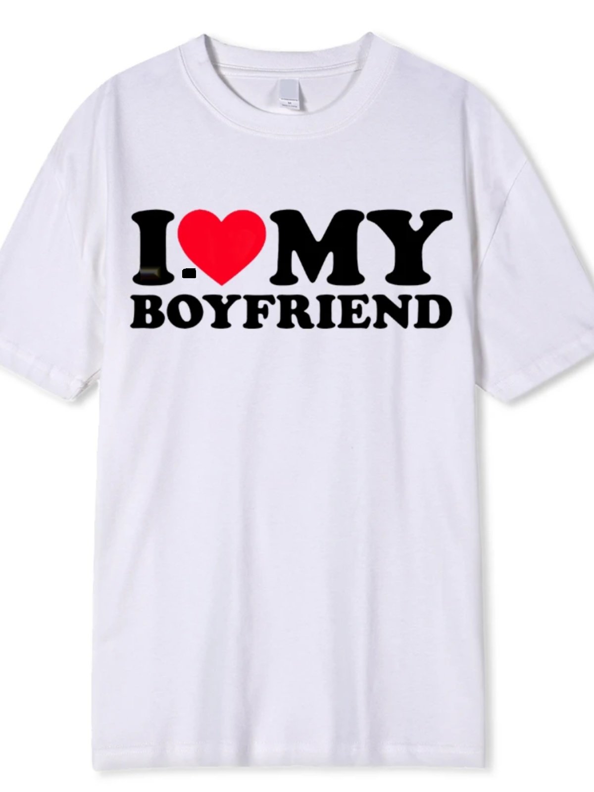 I Love My Girlfriend T-Shirt Unisex Letter Print - Taobao product photo 3