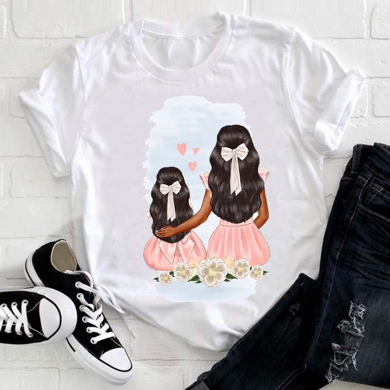 Family Matching T Shirt 夏季母女亲了装母亲节礼物短袖T恤上衣
