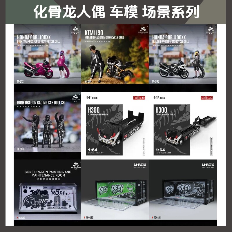 汇艺164摩托车人偶微缩场景
