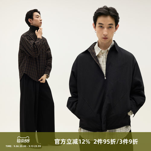 SOMENUM森林 25AW 「双面穿」老钱休闲男女通勤格纹衬衫夹克外套