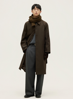 SOMENUM森林 25AW「优雅老钱」翻领通勤简约长款风衣男女夹克大衣