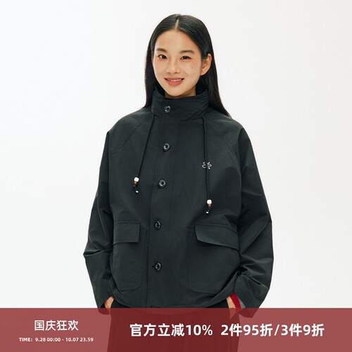 SOMENUM森林 26AW「串珠抽绳」男女防风外套可收纳帽子轻户外夹克