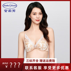 安莉芳专柜新品刺绣撞色水滴杯蕾丝文胸女士小胸聚拢内衣EB00945