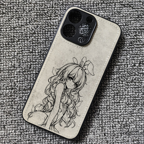 线稿懒懒的白兔恶毒周边布纹手机壳适用iphone16p苹果17华为mate80荣耀600小米15红米K80一加13iqooneo10VIVO