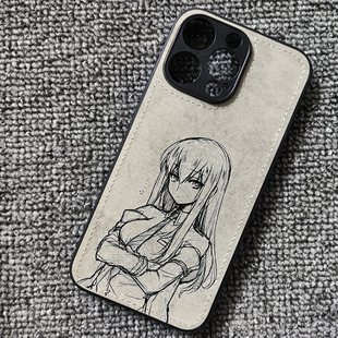 素描命运石之门牧濑红莉栖布纹手机壳适用iphone16苹果17华为mate70荣耀winrt红米K80小米15一加13oppofindx9