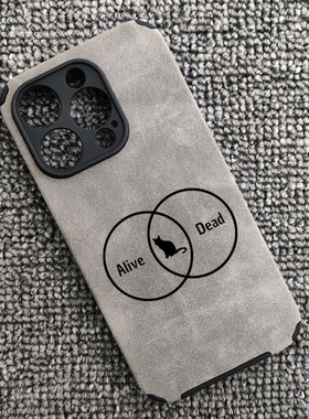 薛定谔的猫物理量子力学手机壳适用iphone15promax苹果14小米13红米K70华为NOVA10P60荣耀90三星S23uVIVOX90