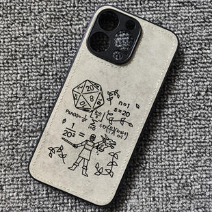 骰子D20跑团克苏鲁博德之门数学公式手机壳适用iphone16苹果15华为mate60小米14红米K70至尊iqooneo5一加ACE3