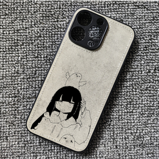 vocaloid小辫子稻叶昙布纹手机壳适用iphone16苹果15华为P70荣耀300小米14红米K80一加ace3prooppofindx8VIVO