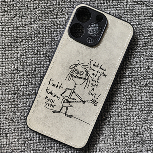 科特柯本摇滚涅槃乐队周边布纹手机壳适用iphone16p苹果华为P70小米15红米K70iqoo13一加ACEIQOONEO9z9turbo3