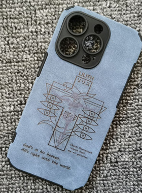 EVA福音战士莉莉丝使徒手机壳适用iphone14PRO13XSMAX简约蓝色78P