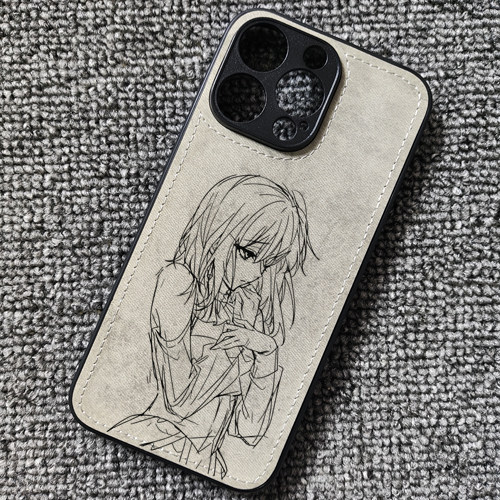 MYGO三角初华线稿手绘布纹手机壳适用iphone16苹果17华为mate70荣耀WINRT小米17红米K80一加15iqoo13findx9