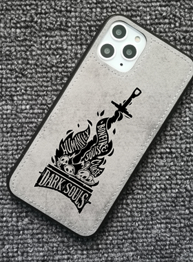 适用于iphone13 pro max xs 8plusXR黑暗之魂DarkSouls布纹手机壳