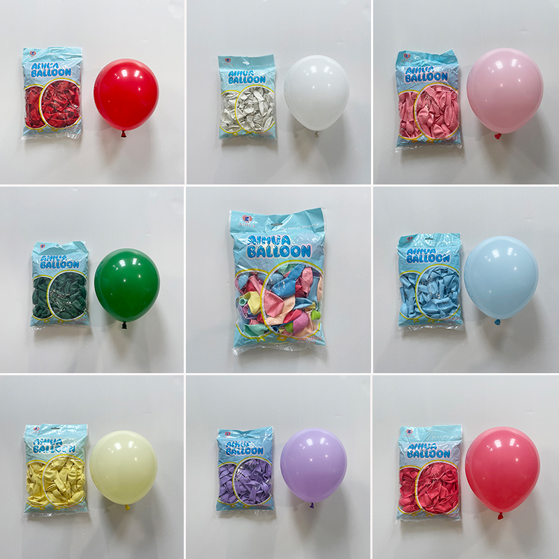 愛華牌10寸加厚乳膠氣球馬卡龍圓形雙層石榴紅高端生日婚禮布置