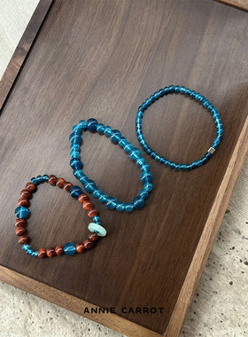 新中式复古琉璃手串女叠戴串珠