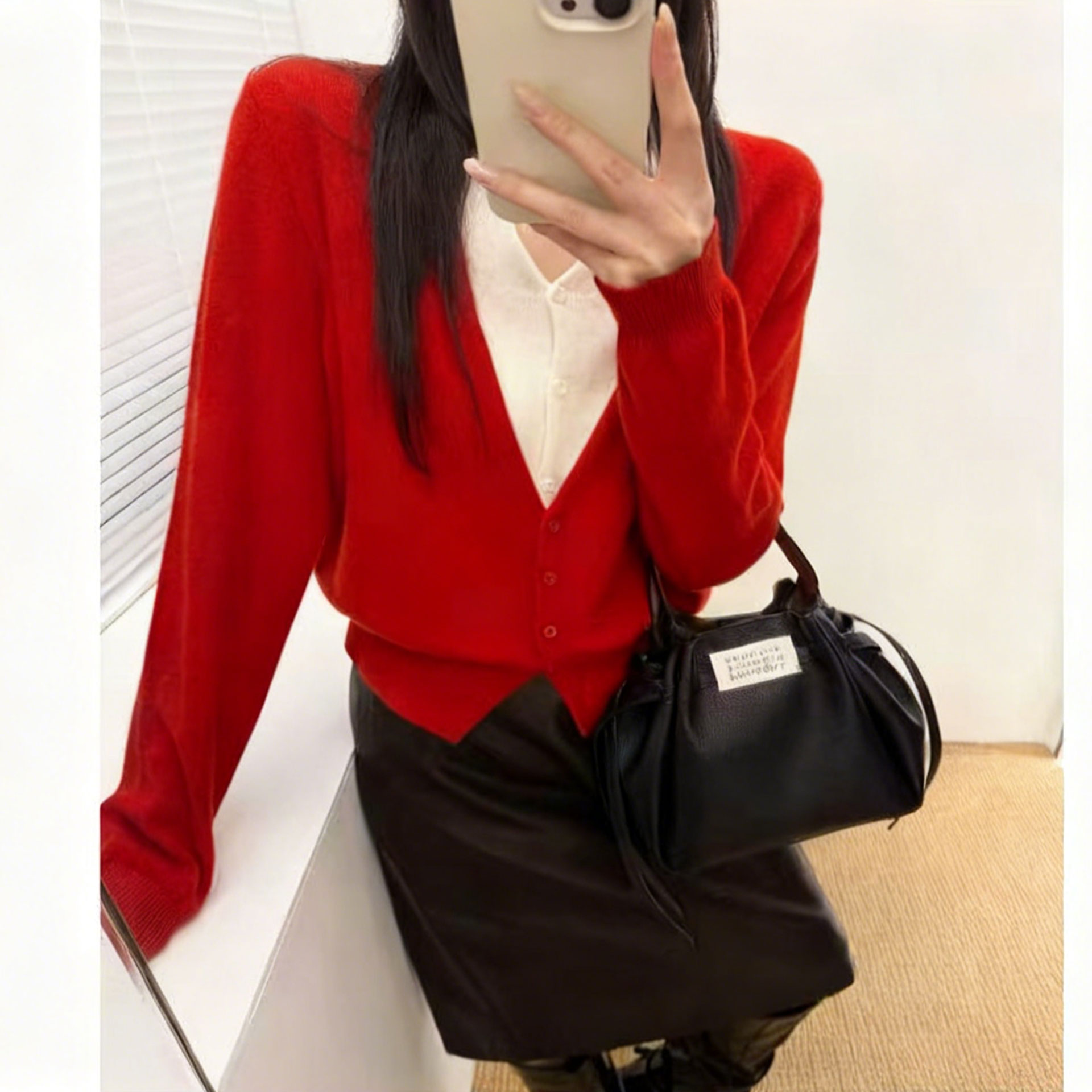 韩系宽松高级假两件质显瘦上衣