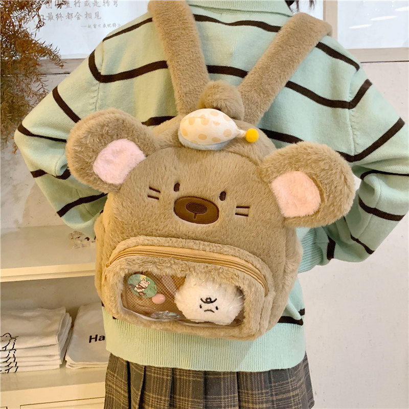 2026新款卡通可爱日系毛绒儿童双肩包痛包女学生大容量休闲包背包,箱包皮具/热销女包/男包,痛包,淘宝优惠券,粉丝福利购,淘宝优惠卷