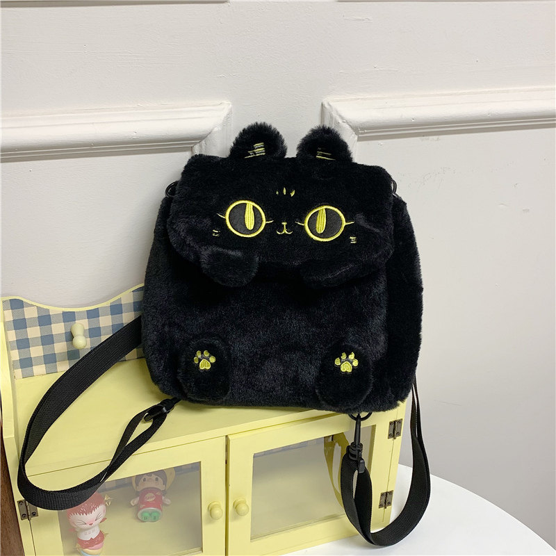 日系新款可爱猫咪毛绒小背包多功能斜挎包少女学生迷你双肩包痛包,箱包皮具/热销女包/男包,痛包,淘宝优惠券,粉丝福利购,淘宝优惠卷