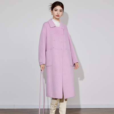 双面羊绒大衣女中长款2025秋冬新款韩系减龄通勤小个子羊毛呢外套