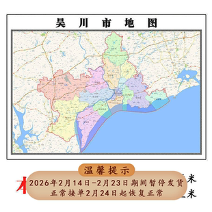 吴川市地图1.15m广东省湛江市折叠版客厅装饰画壁画办公室会议室