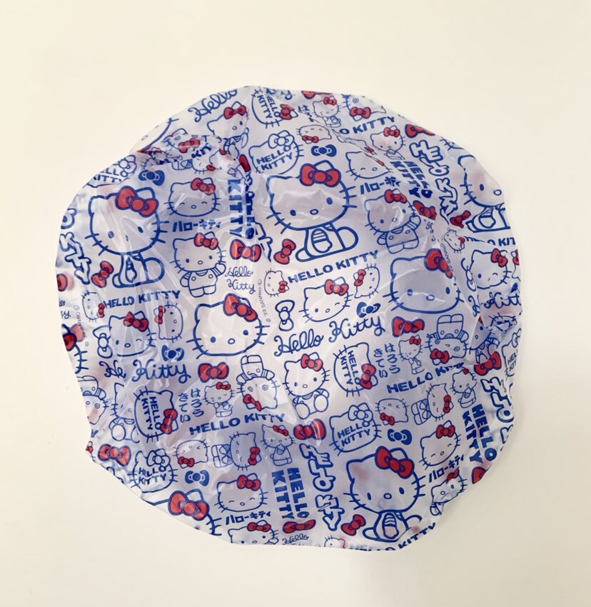 3  JAPAN DAISO CARD KITTY TWIN STAR MELODY ECO-FRIENDLY KUROMI ADULT WATERPROOF SHOWER CAP BATH