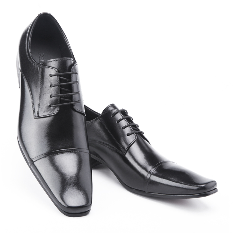 日本高档商务风正装方头系带皮鞋