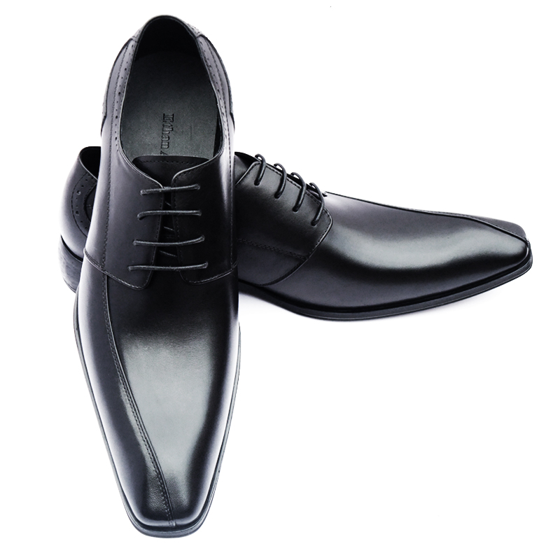 日本商务风扁头男士皮鞋