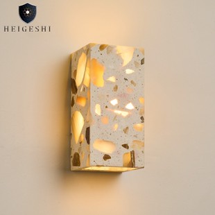 侘寂风透光石壁灯卧室床头壁灯民宿酒店玄关过道走廊墙高级感氛围