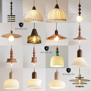 卧室床头小吊灯简约餐厅灯法式 单头民宿房间灯具 中古复古田园日式