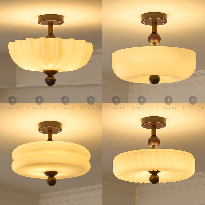 法式复古卧室吸顶灯中古风主卧房间灯2025新款美式简约餐厅灯具