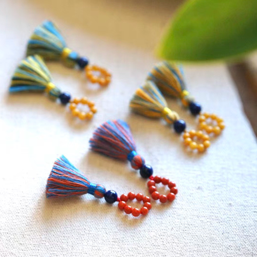 天然琥珀蜜蜡南红青金石流苏小挂饰手工编织万用小提溜文玩配饰