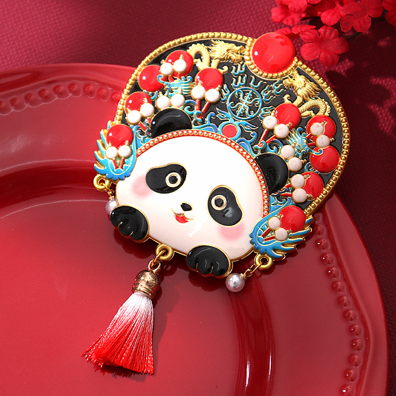 山城文创丨熊猫京剧金属随身化妆镜成都纪念品文创镜女生生日礼物