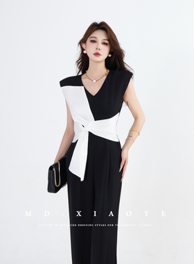 MD千亿【黑白结语】2026夏季新款显瘦轻奢百搭气质连体裤