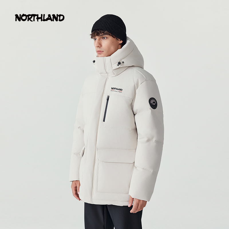 高充绒鹅绒中长款羽绒服诺诗兰