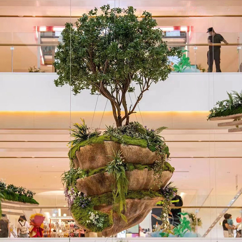 仿真绿植悬浮树景观造景商场酒店空中悬挂植物吊饰展厅装饰定制