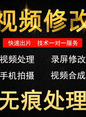 专业P视频 修改录屏 视频处理 视频改文字数字编辑替换内容