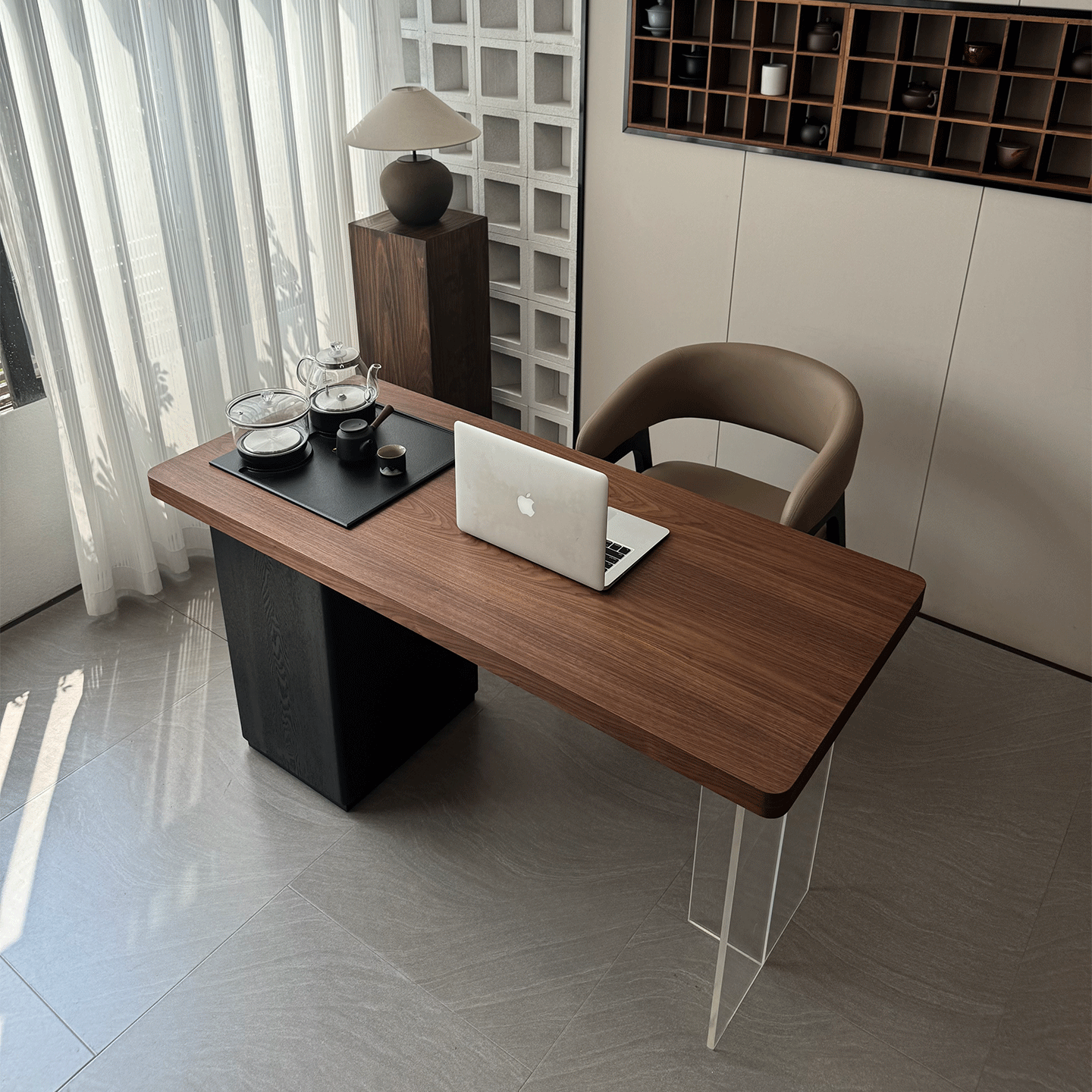 阳台实木茶桌椅组合亚克力悬浮泡茶桌极简书桌茶台茶盘烧水壶一体,住宅家具,家用茶台/茶桌,淘宝优惠券,粉丝福利购,淘宝优惠卷