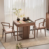实木简约阳台茶桌椅推拉茶台家用中式 小户型方形掼蛋棋牌桌泡茶桌