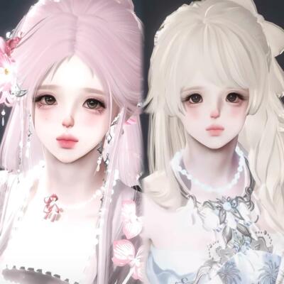 发6 pikopika 浅樱 呆呆 小懒 雪镜 lora 春叶 逆水寒手游捏脸女