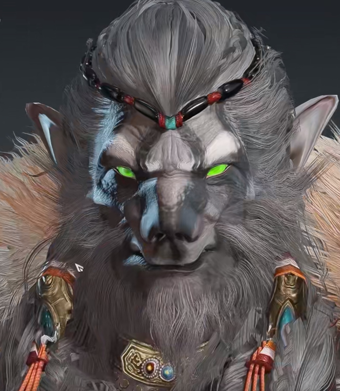 永劫无间捏脸数据永杰永结特木尔耳特尔木沙男风男【苍狼】狼王头