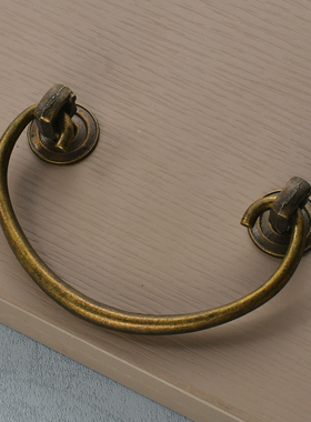 精茂-355仿古拉手锌合金半圆家装复古抽屉医药柜做旧拉手孔距68mm